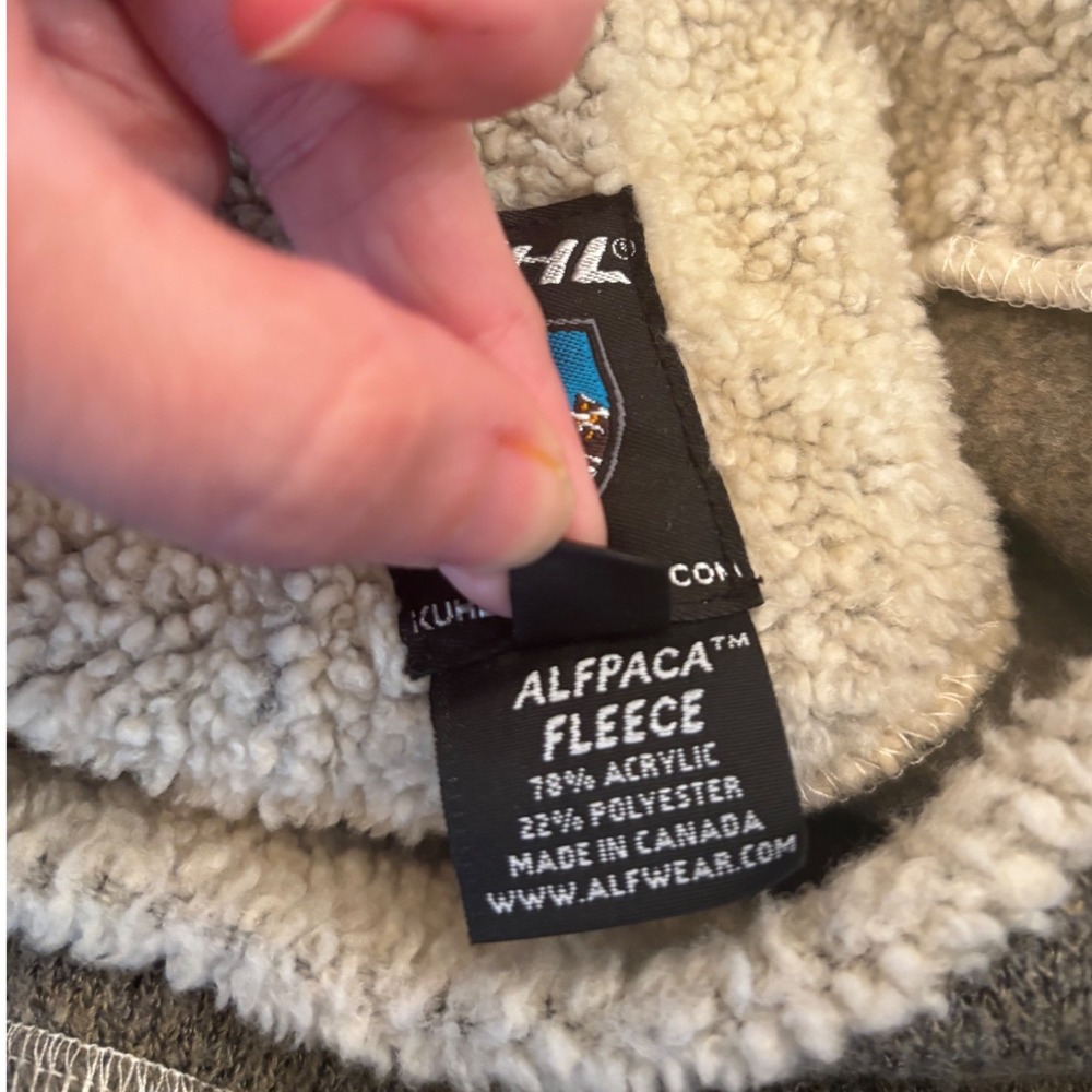 Kuhl Men XL Alfpaca Fleece Pullover Sweater Gray Raglan Crew Neck Made in Canada - Picture 6 of 6